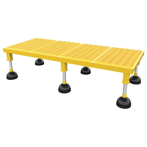 Portable Adj. Stand, 19x48, Low Serrated, 8.75 Overall Height, Steel, Yellow